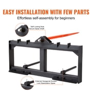 KFFKFF 49 Hay Spear Bale Spears Skid Steer Loader Tractor Attachment 1600lbs