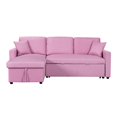 thumbnail image 5 of Pemberly Row Pink Fabric Reversible Sleeper Sectional Sofa w/ Storage Chaise, 5 of 8