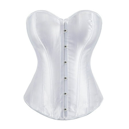 Pitauce Corset Top for Women  Women s Boned Overbust Bustier Corset Solid Color Plus Size Corset Tops Satin Corset Body Shaper  S-4XL