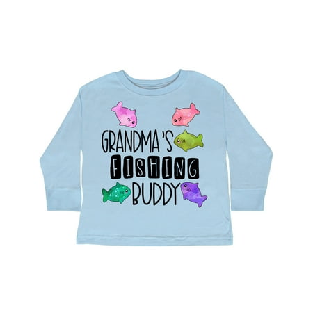 

Inktastic Grandma s Fishing Buddy with Colorful Fish Gift Toddler Boy or Toddler Girl Long Sleeve T-Shirt