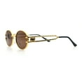 thumbnail image 6 of 90s Retro Luxury Bicycle Chain Metal Jewel Arm Oval Round Sunglasses Gold Black - Brown, 6 of 8