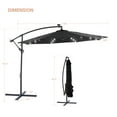 thumbnail image 3 of Sonerlic 10ft LED Outdoor Patio Offset Hanging Umbrella w/ Steel Frame for Yard, Poolside and Deck,Black, 3 of 7