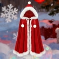 thumbnail image 2 of Hooded Cloak Sevevn Christmas Velvet Shawl Cloak Cape With Hood Mrs Santa Claus Cape Robe Halloween Costume Red, 2 of 3