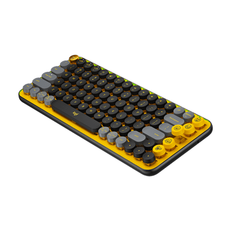 Logitech - POP Keys Wireless Mechanical Tactile Switch Keyboard for Windows/Mac with Customizable Emoji Keys - Blast Yellow