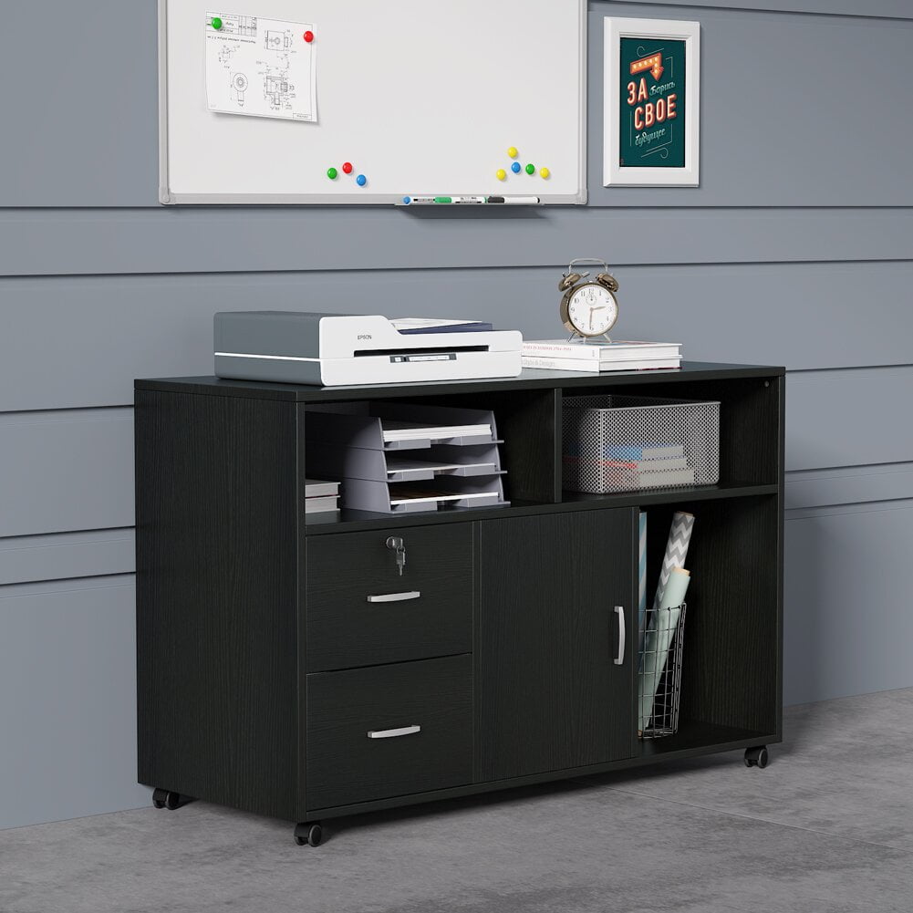 2Drawer Mobile Lateral Filing Drawer Glide Mechanism Metal