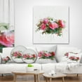 thumbnail image 4 of Designart Bunch of Pink Roses Watercolor - Flower Throw Pillow - 16x16, 4 of 5