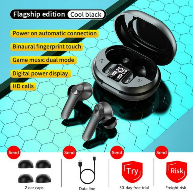 Wireless Earplugs Gaming Headsets Ultra low Extension Upgraded Version Of Boltune Bluetooth V5.0 In ear Stereo Wireless Headset USB C Fast Charging