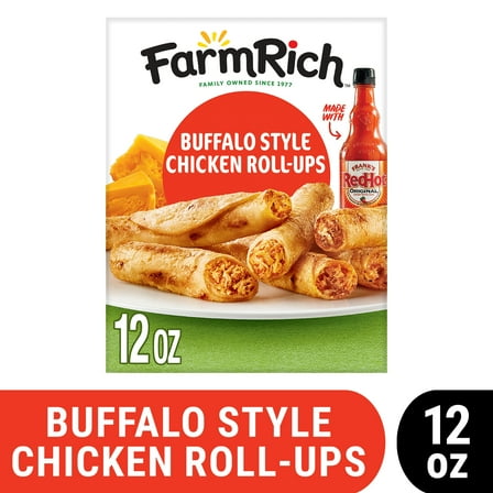 Farm Rich Buffalo Chicken Rollups, 12oz Box (Frozen Snacks and Appetizers)