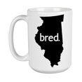 thumbnail image 1 of Illinois Bred & IL USA State Map Outline, US Citizen Coffee & Tea Mug Cup (15oz), 1 of 6
