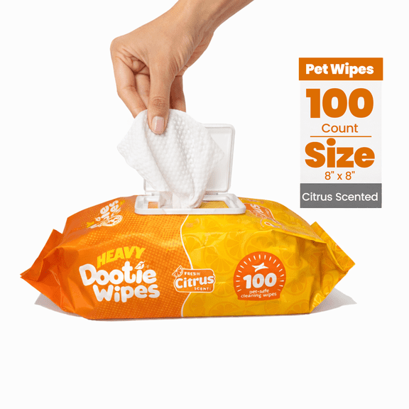 GoGo Stik Dog & Cat Wipes - Hypoallergenic Bamboo Pet Wipes with Citrus Scent, 100 Count