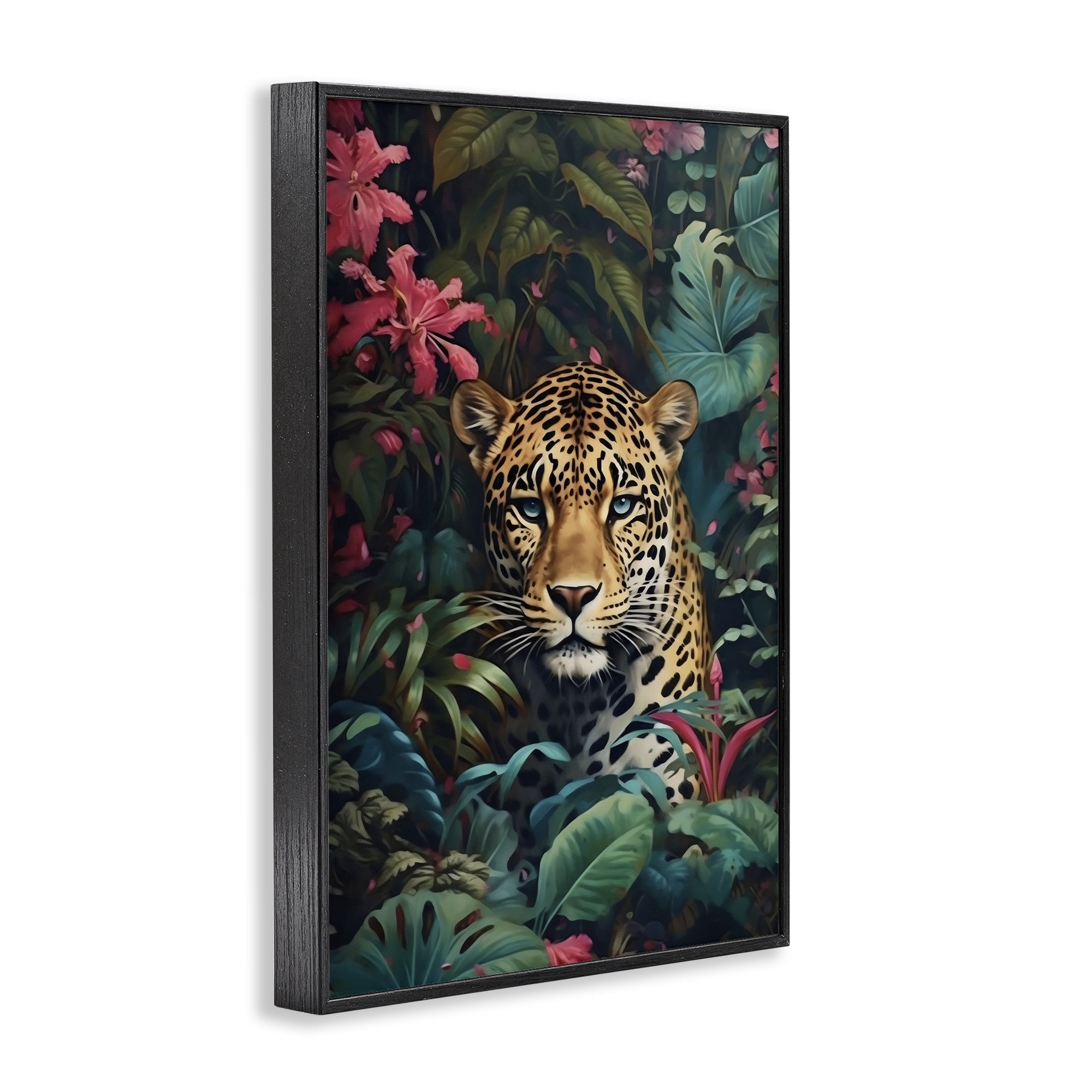 Stupell Industries Jaguar with Silent Emerald Gaze Black Framed Giclee Art, design by Creative Studio