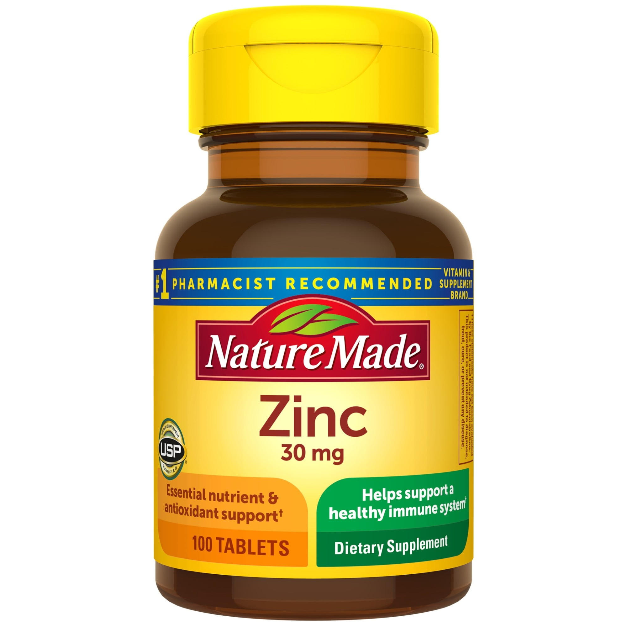 Nature Made Zinc 30 mg Tablets, 100 Count for Immune System Support