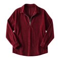 thumbnail image 5 of TRUBKH Women's Zipper Top Quarter Zip V Neck Long Sleeve Cotton Zip-up T-shirt Half Zip Pullover Loose Fit Breathable Summer Tee Business Casual Outfits Red S, 5 of 5