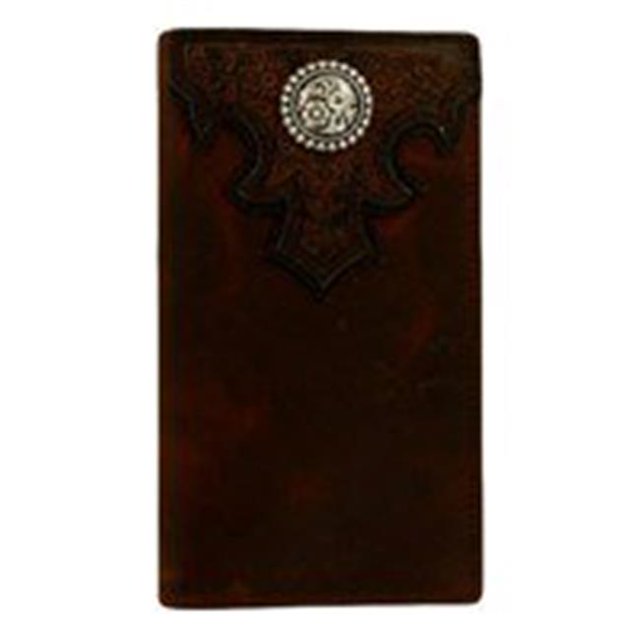 Ariat A3530802 Oil Scroll Over Top Rodeo Western Wallet, Brown - One Size