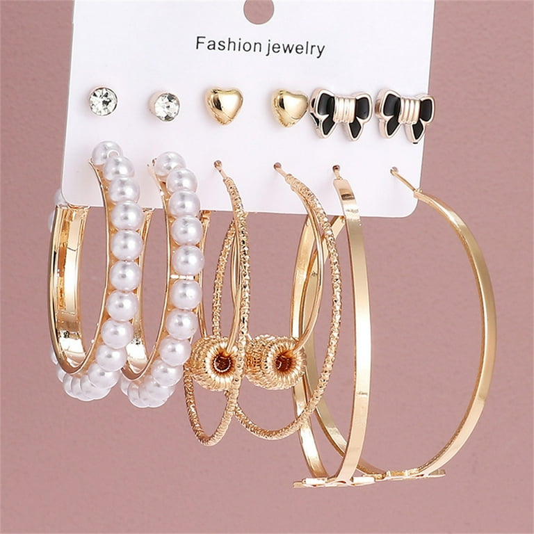 Walmart pearl hotsell earrings set