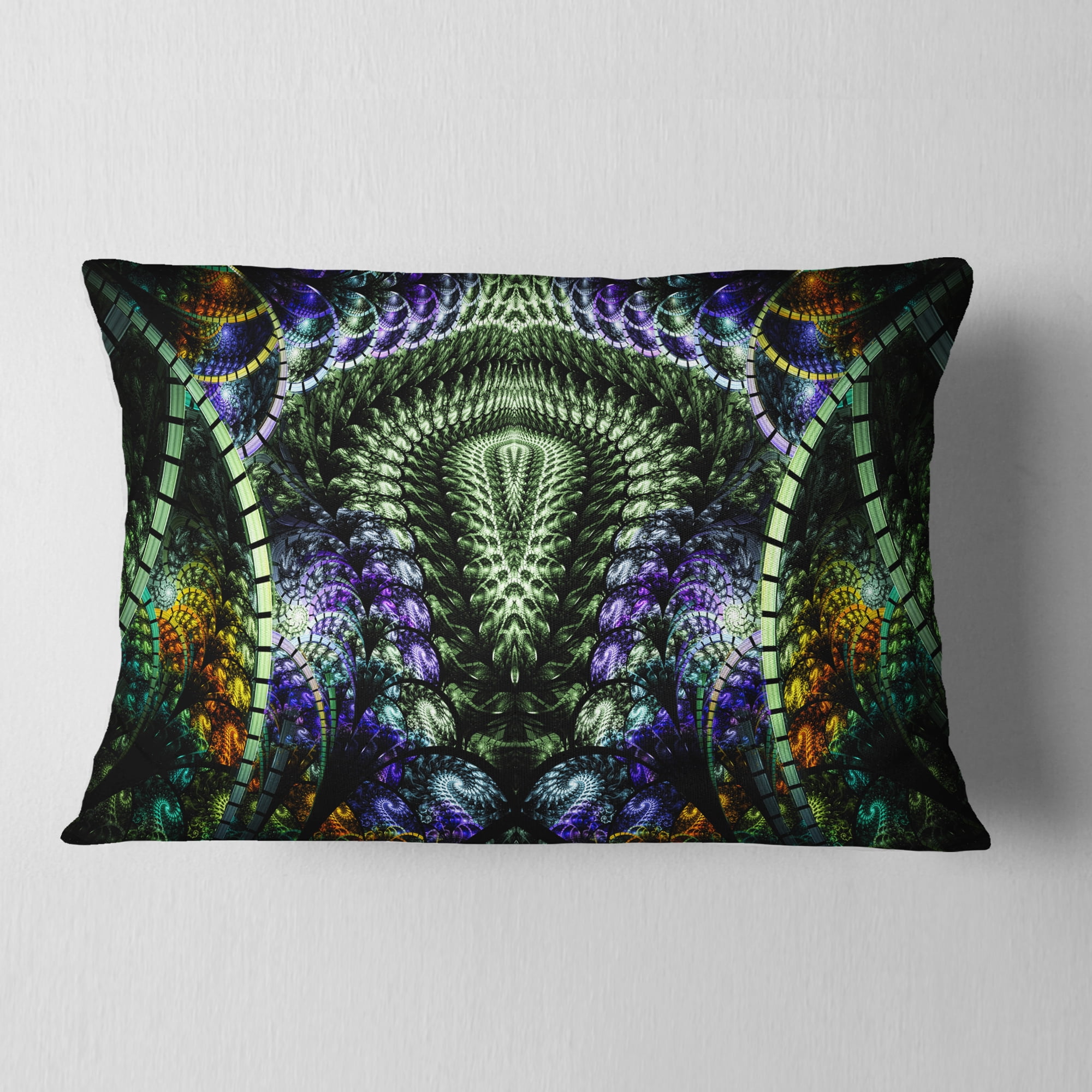 Designart 12" x 20" Multi-color Polyester Throw Pillow