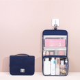 thumbnail image 3 of Vintage Man Bathroom Accessories Portable Simple Square Nylon Travel Toiletry Bag Makeup Case Women Cosmetic Bag Hook Storage Bag PINK, 3 of 8