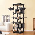 thumbnail image 4 of MWPO 77.6'' Cat Tree for Large Cat Tower with 2 Condos, 3 Hammocks and Stratching Post, Dark Gray, 4 of 9