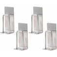 thumbnail image 1 of Juego de 4 soportes para cepillos de dientes de acero inoxidable - Montado en la pared - Sostiene tazas, tazones, cepillos de dientes - Impermeable y autoadhesivo - No requiere perforación, 1 of 5