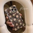 thumbnail image 2 of Funda de teléfono ondulada con pintura de flores retro, funda de silicona suave, fundas protectoras florales bonitas para iPhone 14 11 12 13 Pro Max Fashion zhangmengya LED, 2 of 2