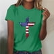 thumbnail image 1 of Haivin Women's Casual Short Sleeve Shirts Crew Neck Vintage Print Pullover Top Summer Fashion Outfits Clothes, 1 of 5