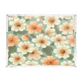 thumbnail image 2 of WOBOGO Acrylic Serving Trays 15.7x11.8 Inch Spill Proof Clear Decorative Organizer with Handle Floral Pattern in Pastel Colors, 2 of 7