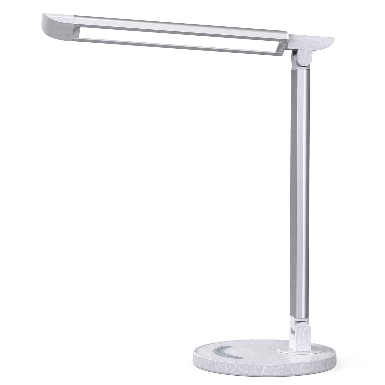 TaoTronics LED Desk Eye-Caring Table Dimmable Office Lamp with USB Charging Port Touch Control White Wood Grain 12W 5 Lighting Modes with 7 Brightness Levels 