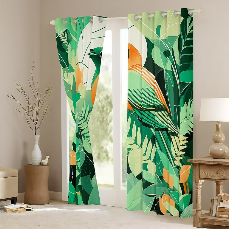 Japanese Tree Printed Curtain / Bedroom Dining Room Living Room Set store of 2 Panels - Multi-Size 3d flowers tree vase bird Decor