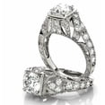 thumbnail image 5 of HeartsAndYou 2.3ct Round Cut Moissanite Milgrain Vintage Inspired Engagement Ring for Women 18k White Gold over Silver Stylish, 5 of 6