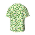 thumbnail image 2 of Xecao offers the Daisies Flowers for Men's Casual Short-sleeved Shirt, a button-up collared shirt with a pocket, perfect for beach vacations and yacht travel in the Small size., 2 of 7