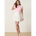 thumbnail image 2 of INSPIRE CHIC Blusa de algodón con manga farol y cuello Peter Pan para mujer Rosa S, 2 of 5