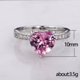 thumbnail image 5 of Anillo de bodas con incrustaciones de circonita cúbica de diamante rosa en forma de corazón AAA, joyería de compromiso para mujer, 5 of 5