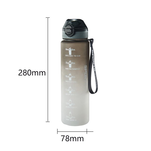 Botella de agua para deportes al aire libre de 1000 ml con botella a prueba de fugas de paja (blanco y negro) Hugtrwg Para Estrenar
