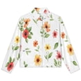 thumbnail image 4 of Jackets for Women Winter Coat Jackets Flannel Stand Collar Jacket(Watercolor Floral Pattern,Size:S-4XL), 4 of 7