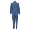 thumbnail image 4 of Two Piece Sets for Women Dressy Suits Long Sleeve Blazer Sets Tapered Suits Business Professional Outfits Denim Blue S, 4 of 7