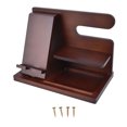 thumbnail image 2 of Base para teléfono móvil, soporte de escritorio multifunción, estilo retro de pino, para gafas, llaves y reloj., 2 of 14