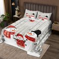 thumbnail image 2 of Cartoon Snowman Bedspread Set Silver Birch Trees Coverlet Set,Cardinal Bird Quilt Set Twin,Xmas Snowflake Quilted Cute Christmas Decorations, 2 of 5