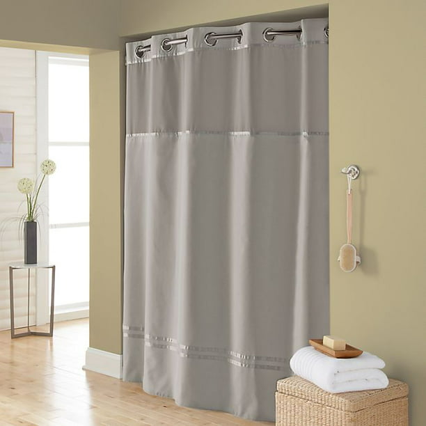 Fabric Shower Curtain And Liner Set, Hookless Shower Curtain No Liner Needed