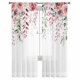 thumbnail image 3 of Rose Flower Leaves Tulle Curtains for Living Room Sheer Curtain for Bedroom Kitchen Blinds Voile Curtains, 3 of 7