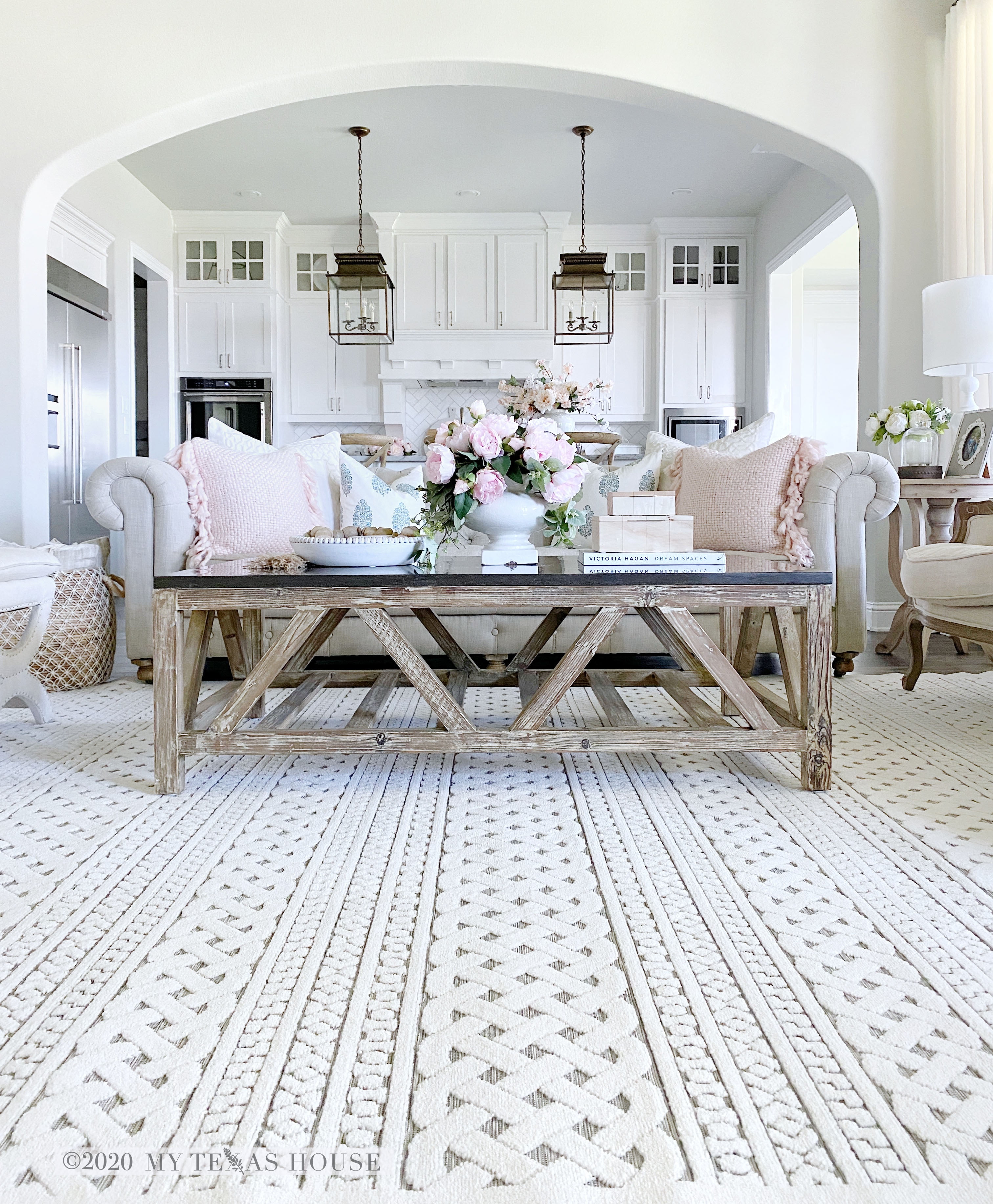 My Texas House Jessie 7'9" X 10'10" Natural Gray Geometric Indoor-Outdoor Area Rug