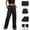 #Black, variant on DPTALR Women's High Waisted Wide Leg Cargo Pants With Pockets Military Trousers,Black,Size XL