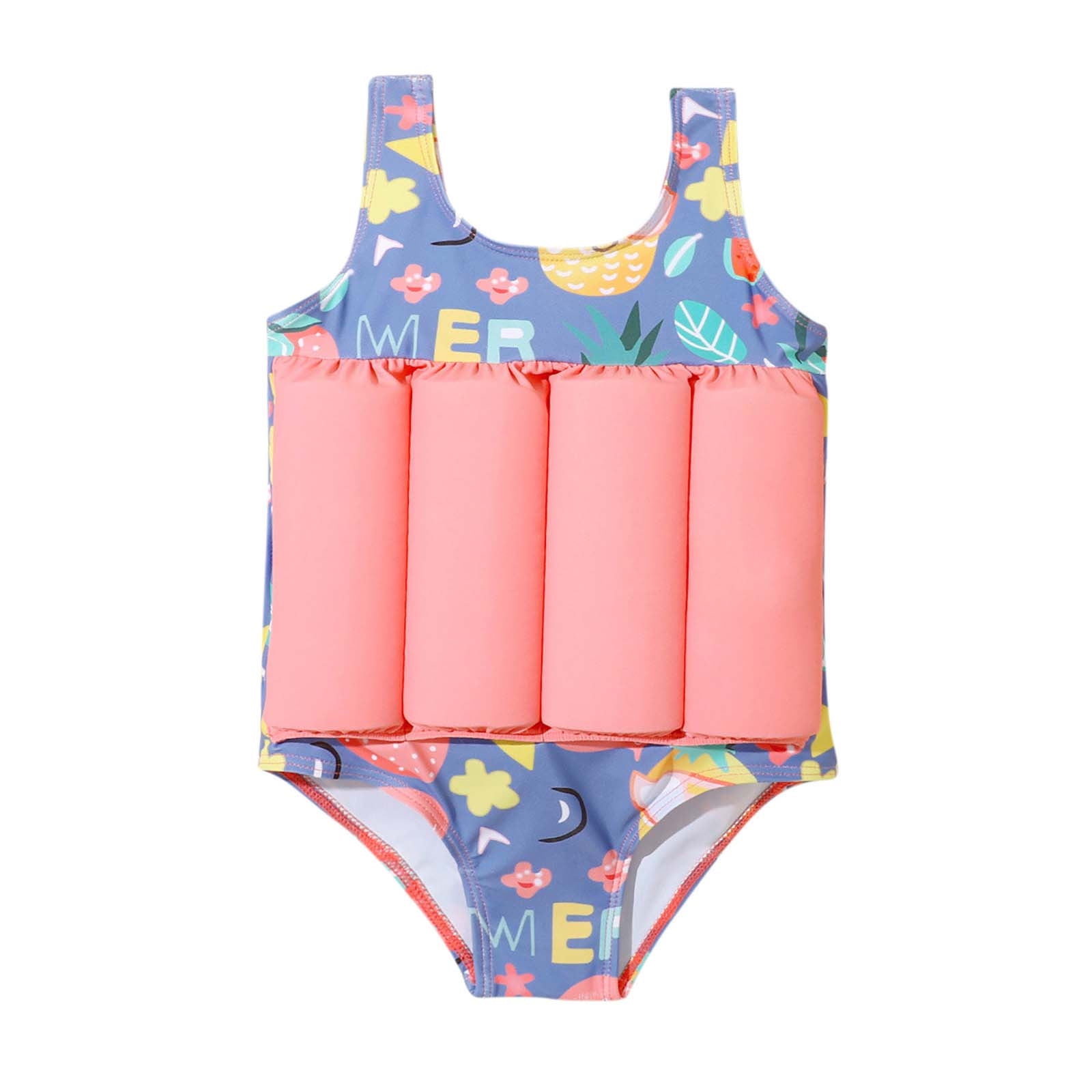 Frostluinai Toddler Swimsuit With Floatation Sleeveless OnePiece