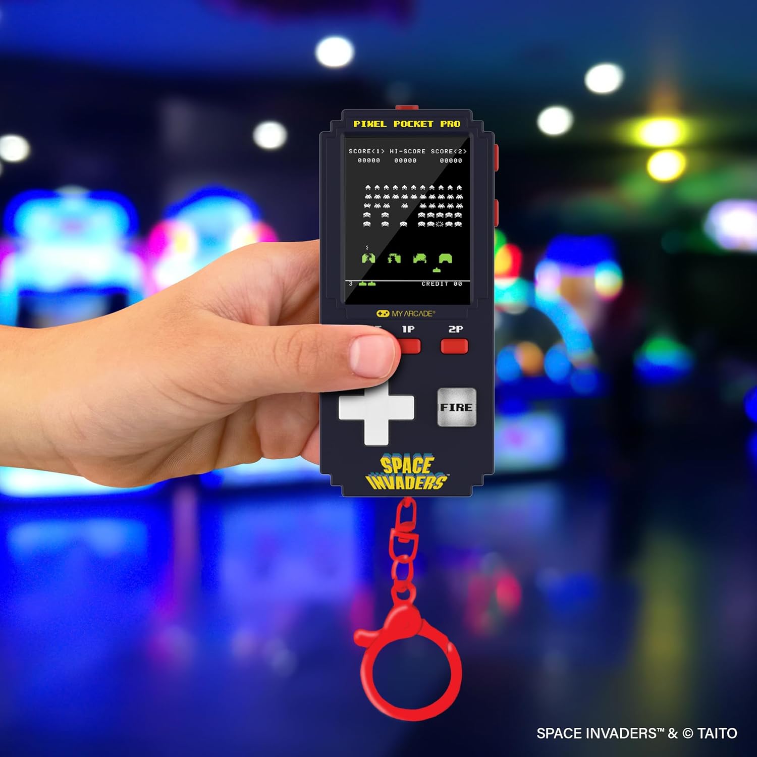 My Arcade Space Invaders Pixel Pocket Pro : Officially Licensed Space Invaders Video Game, Portable Keychain Arcade