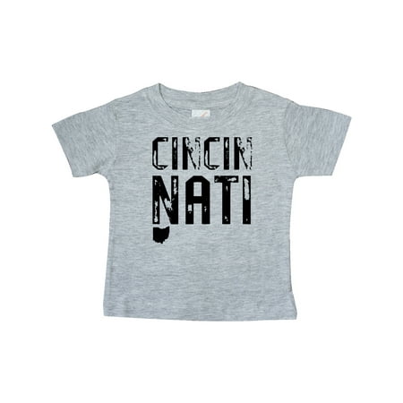

Inktastic Cincinnati Ohio Distressed Font Gift Baby Boy or Baby Girl T-Shirt