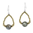 thumbnail image 1 of AeraVida Metallic Teardrop Beads and Round Labradorite Sterling Silver Dangle Earrings, 1 of 4