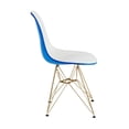 thumbnail image 5 of LeisureMod Dining Chair in Acrylic with Gold Chrome Eiffel Base and Curved Back Design Lightweight Easy Assembly for Modern Home, Kitchen, Cafes Cresco Collection in White Blue Set of 2, 5 of 9