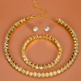 thumbnail image 4 of Xinyolin 4Pcs/Set Jewelry Suit Eye-catching Electroplating High Gloss Luxury Exquisite Craftsmanship Decoration Female Shining Rhinestone Earrings Bracelet Necklace Set Women Accessory, 4 of 8