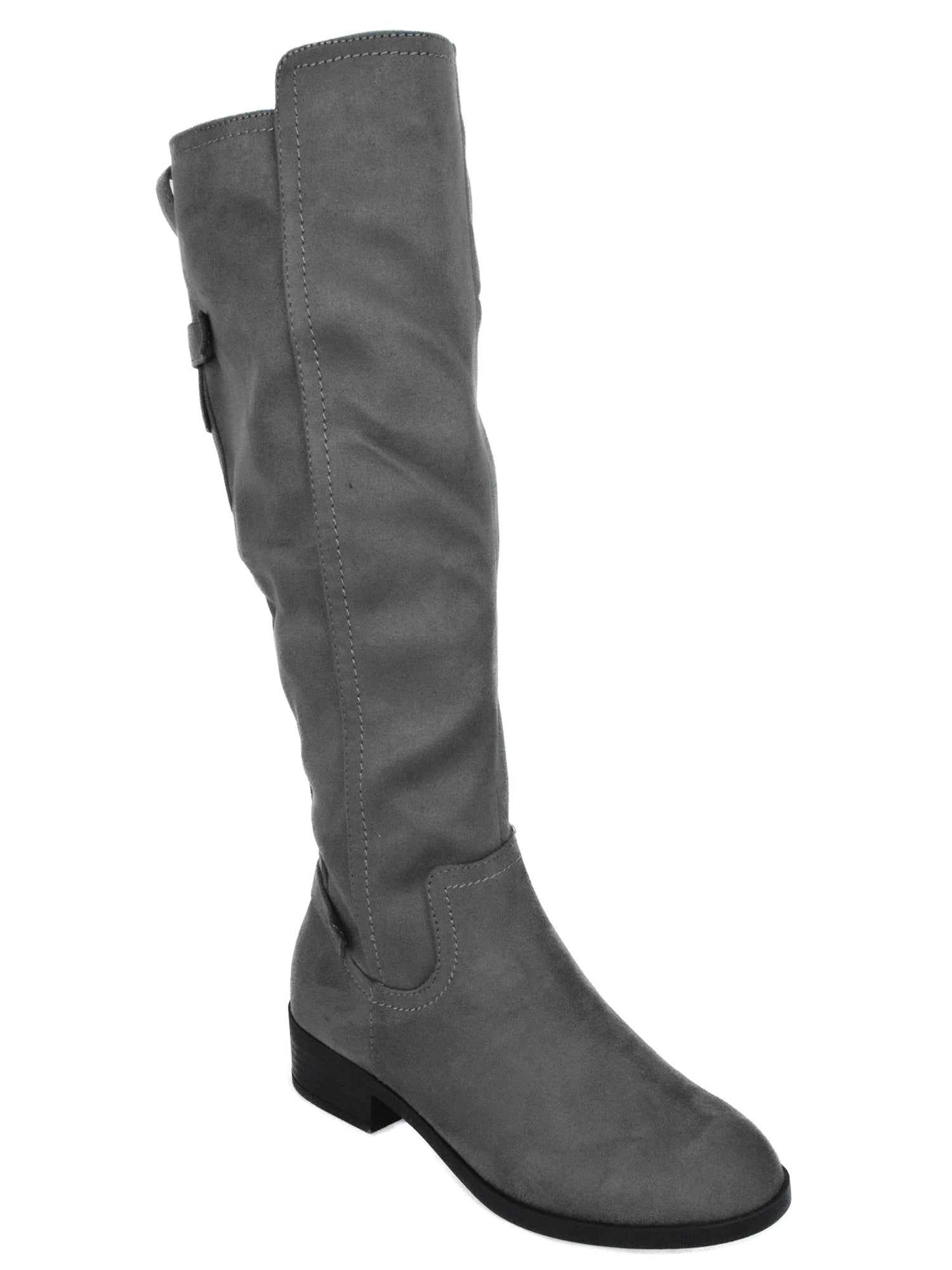 gray suede riding boots