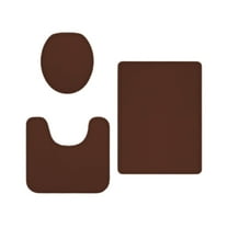 Kezqiaxn Bath Mats for Bathroom Set Toilet Cover Bathroom Mats Absorbent No Slip Toilet U-Shaped Mats Floor Mats Bathroom Toilet 3 Piece Foot Mat Set Coffee