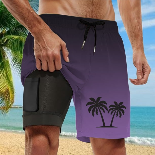 WILLBEST Bañador Deportivo Corto para Hombre, con Forro de Compresión y Entrepierna, con Bolsillos, 779